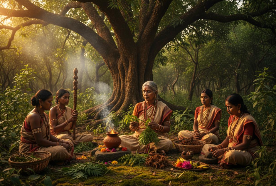Traditional herbal wellness and beauty products display at Adivasi Life Care Hunsur